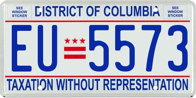 DC license plate EU5573