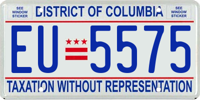 DC license plate EU5575