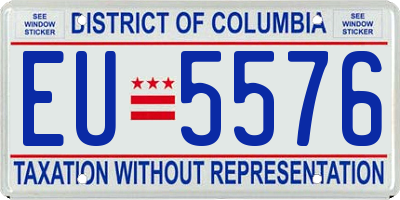 DC license plate EU5576