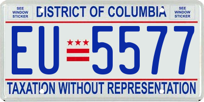 DC license plate EU5577