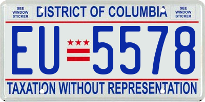 DC license plate EU5578