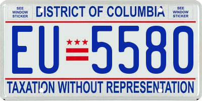 DC license plate EU5580