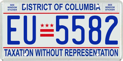 DC license plate EU5582