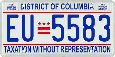 DC license plate EU5583
