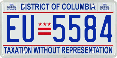 DC license plate EU5584