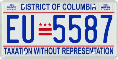 DC license plate EU5587