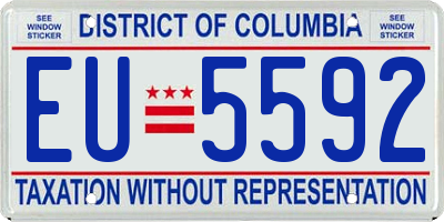 DC license plate EU5592