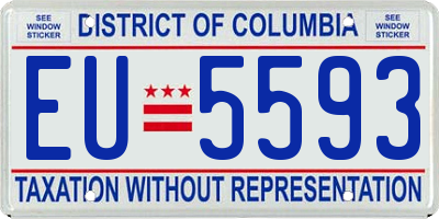 DC license plate EU5593