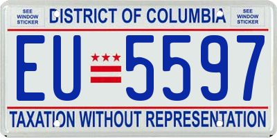 DC license plate EU5597