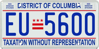DC license plate EU5600