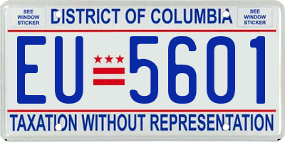 DC license plate EU5601