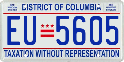 DC license plate EU5605