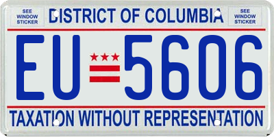 DC license plate EU5606