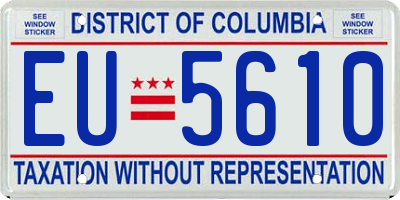 DC license plate EU5610
