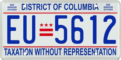 DC license plate EU5612