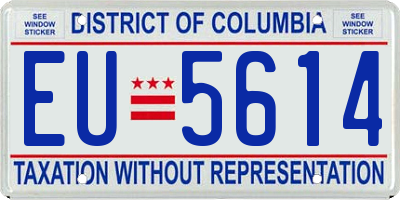 DC license plate EU5614