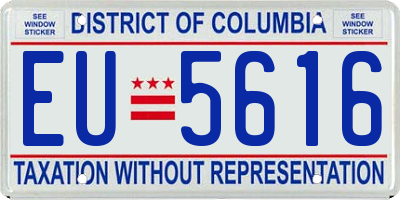 DC license plate EU5616