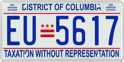 DC license plate EU5617