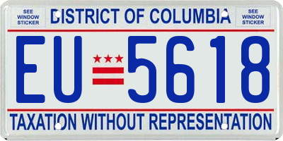 DC license plate EU5618