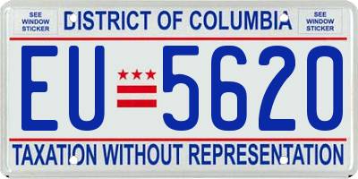 DC license plate EU5620