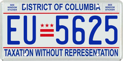 DC license plate EU5625