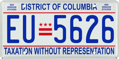 DC license plate EU5626