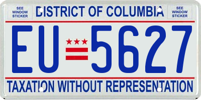 DC license plate EU5627