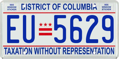 DC license plate EU5629