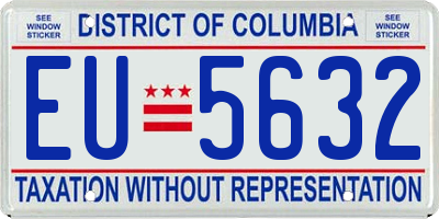 DC license plate EU5632