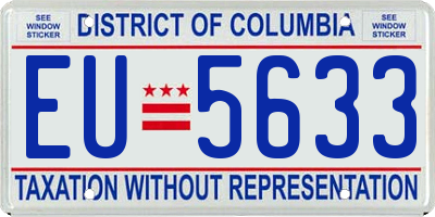 DC license plate EU5633