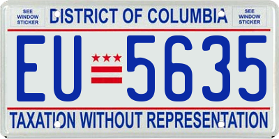 DC license plate EU5635