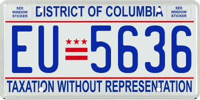DC license plate EU5636