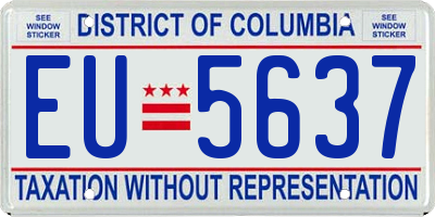 DC license plate EU5637