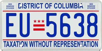 DC license plate EU5638