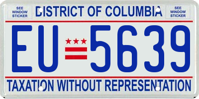 DC license plate EU5639