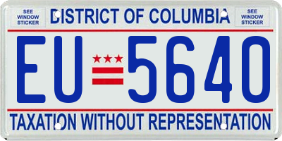 DC license plate EU5640