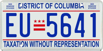 DC license plate EU5641