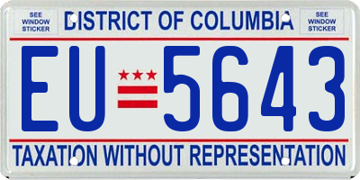 DC license plate EU5643