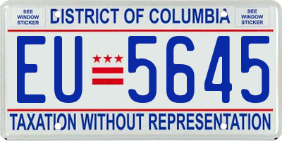 DC license plate EU5645