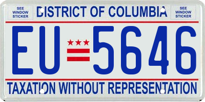 DC license plate EU5646