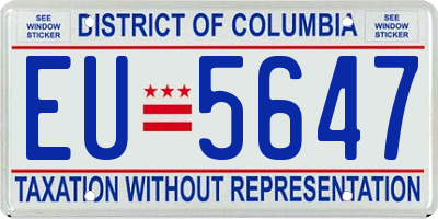 DC license plate EU5647