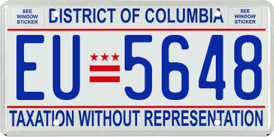 DC license plate EU5648