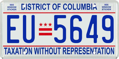 DC license plate EU5649