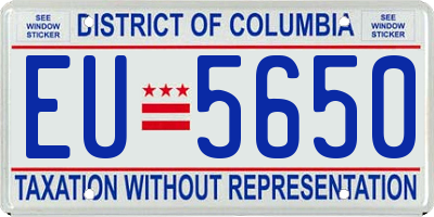 DC license plate EU5650
