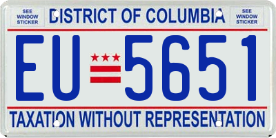 DC license plate EU5651