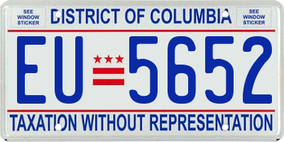 DC license plate EU5652