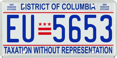 DC license plate EU5653