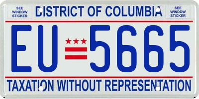 DC license plate EU5665