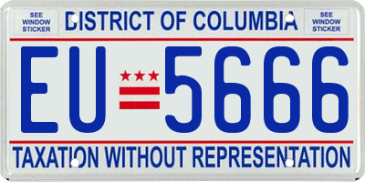 DC license plate EU5666