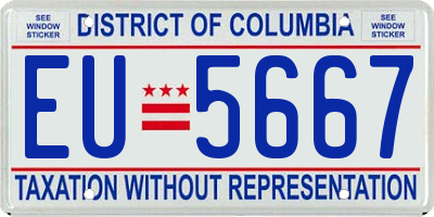 DC license plate EU5667